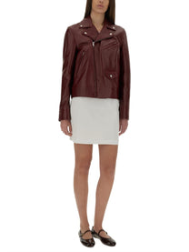 Gucci Women's Leather Biker Jacket Red
