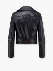 Elisabetta Franchi Women's Leather Biker Jacket Black