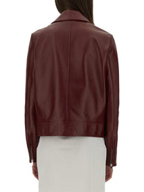 Gucci Women's Leather Biker Jacket Red