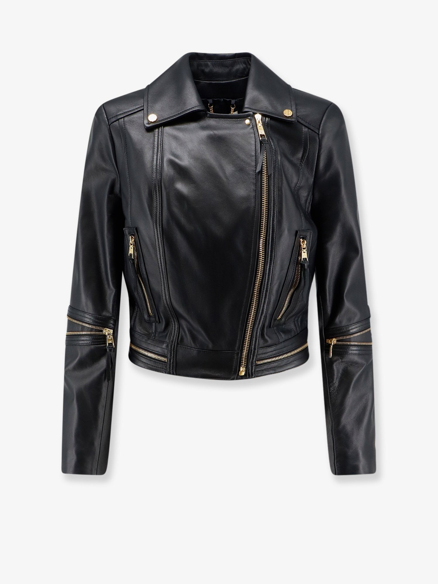 Elisabetta Franchi Women's Leather Biker Jacket Black