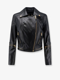 Elisabetta Franchi Women's Leather Biker Jacket Black