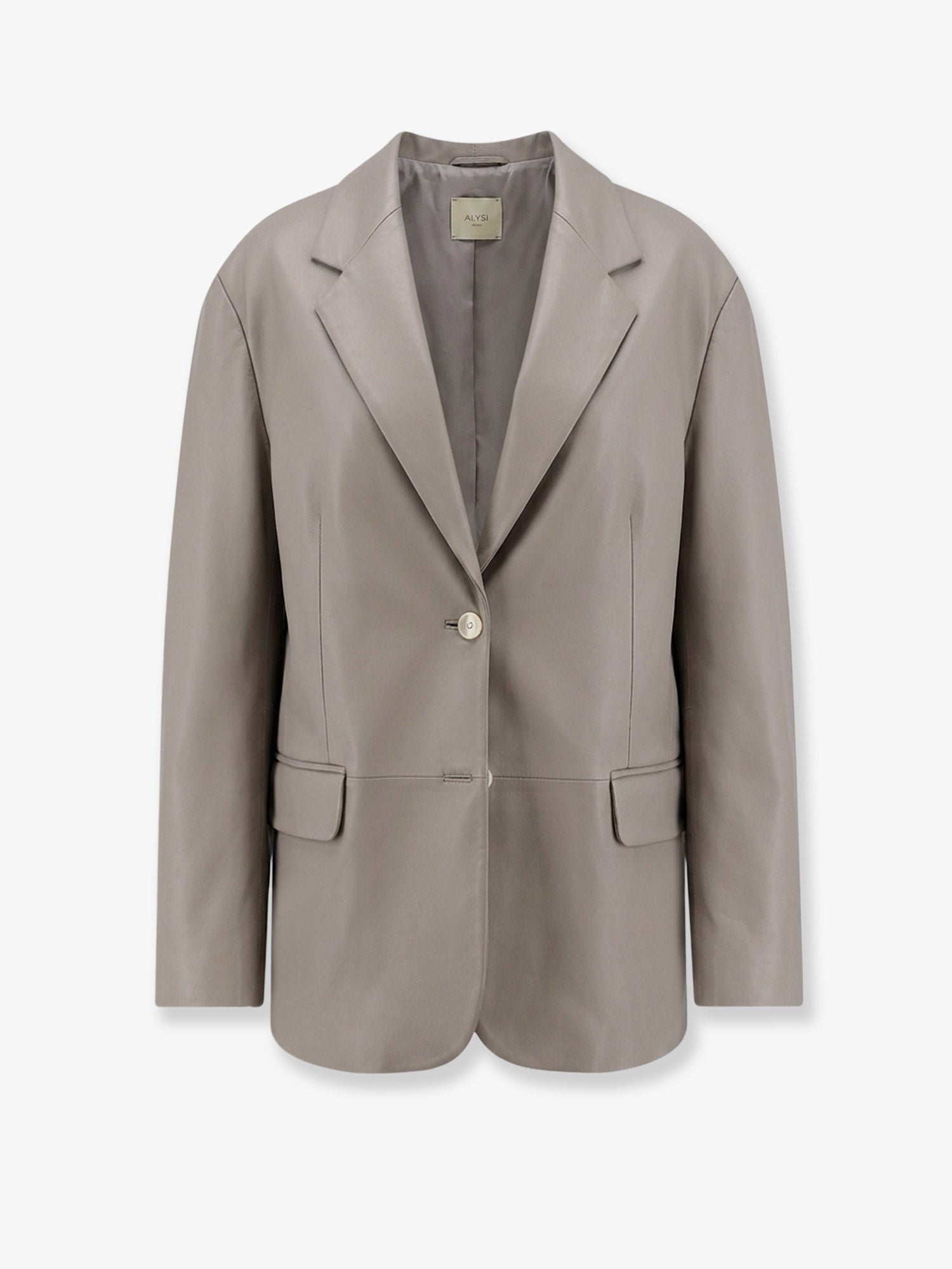 Alysi Women's Leather Blazer Grey
