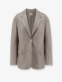 Alysi Women's Leather Blazer Grey