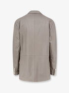 Alysi Women's Leather Blazer Grey, view 2