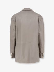 Alysi Women's Leather Blazer Grey