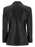 Balmain Leather Blazer Black, view 2