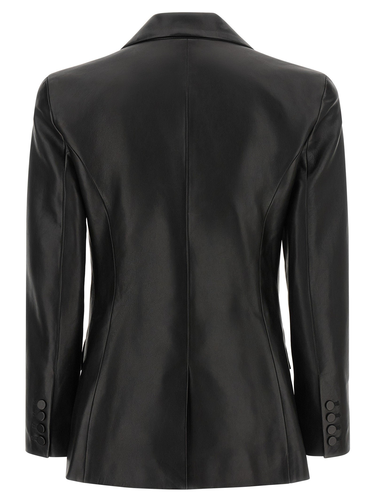 Balmain Leather Blazer Black