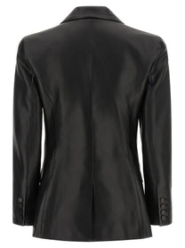 Balmain Leather Blazer Black