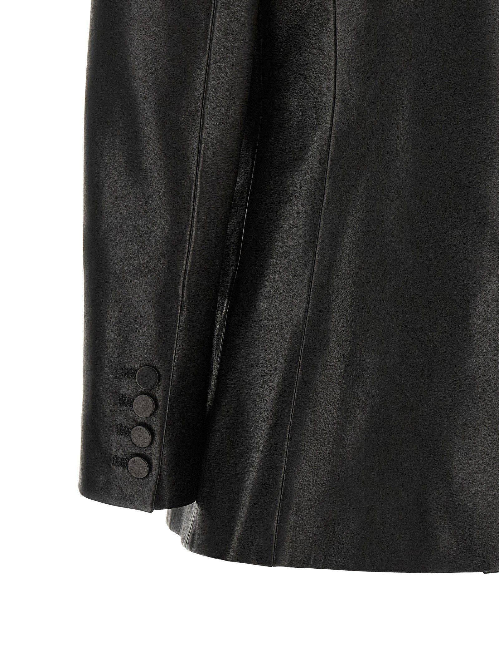 Balmain Leather Blazer Black