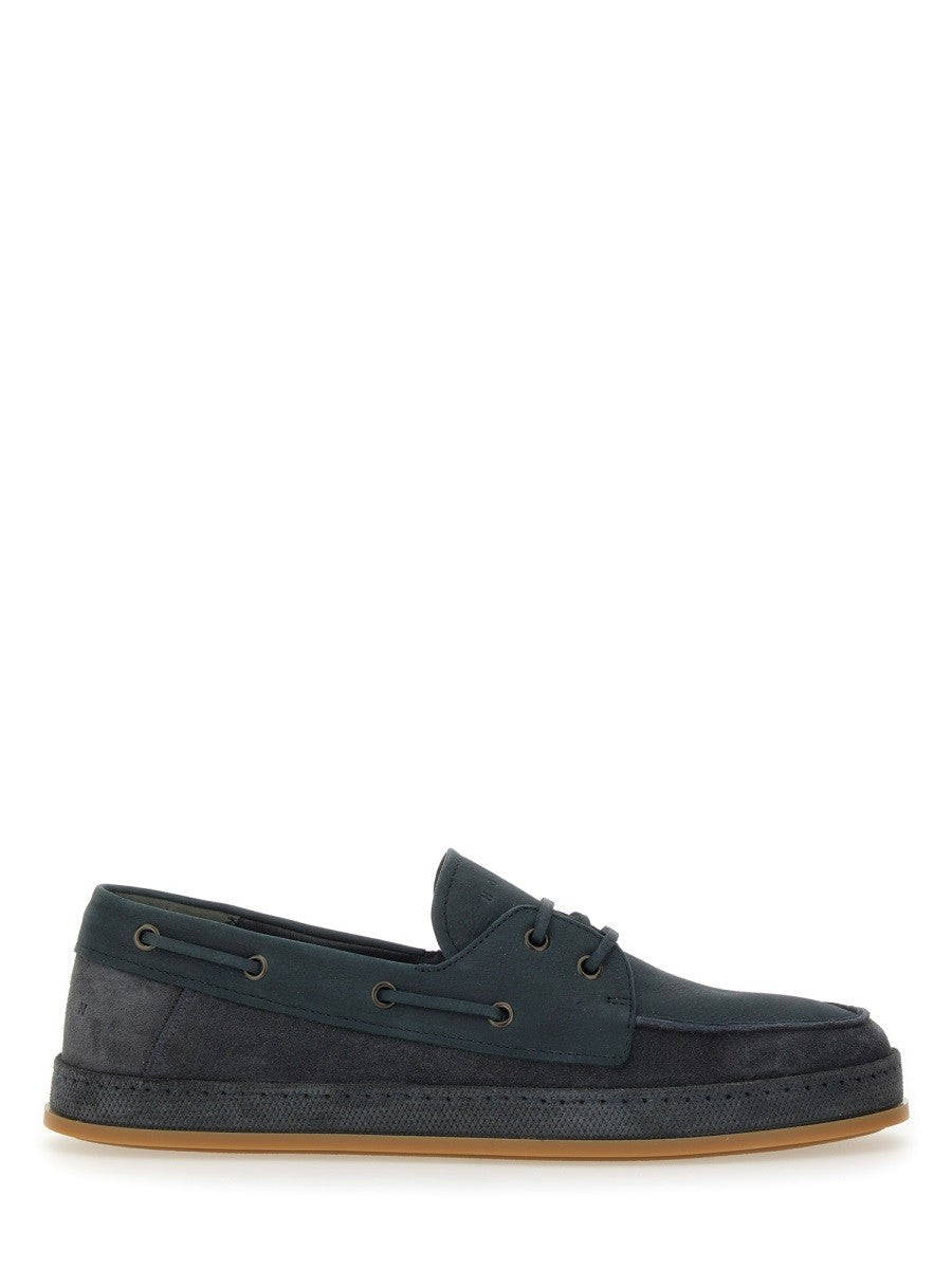Hogan Men's Leather Boat Moccasin Blue Hogan