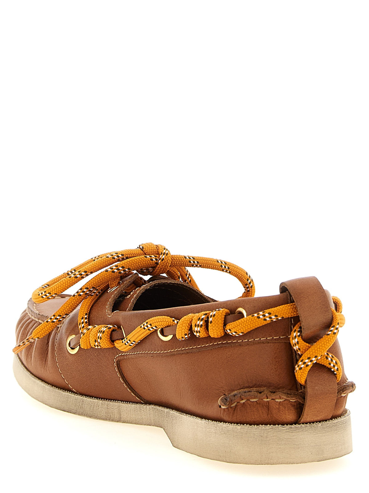Golden Goose Leather Boat Shoe Brown
