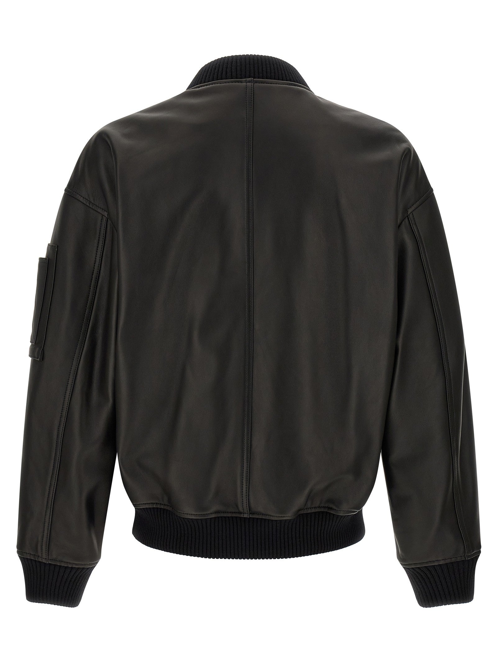 Dsquared2 Leather Bomber Jacket Black