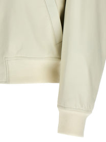 Jil Sander Leather Bomber Jacket White