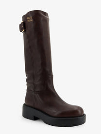 Miu Miu Women's Leather Boots Brown