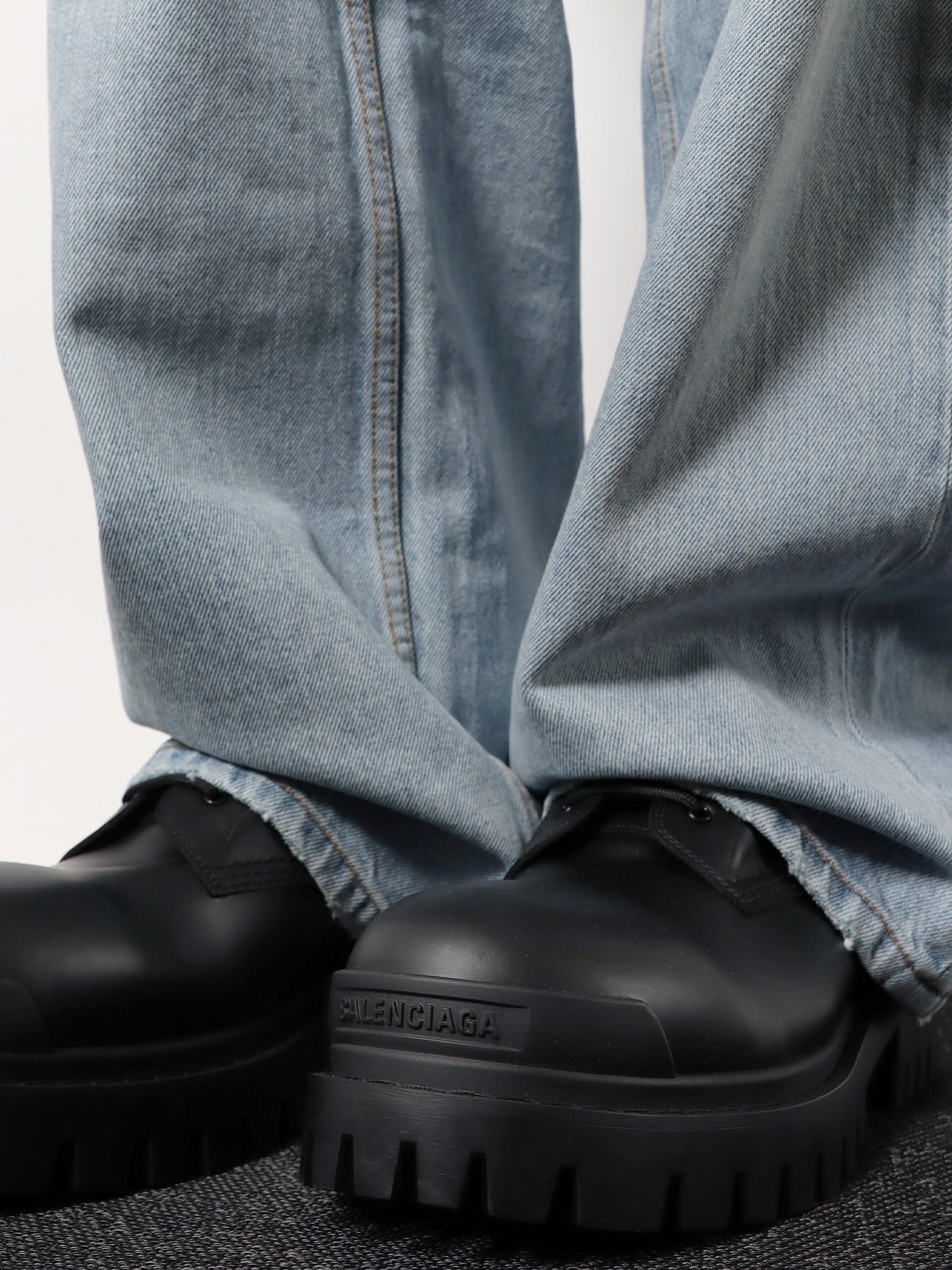 Balenciaga Men's Leather Boots Black