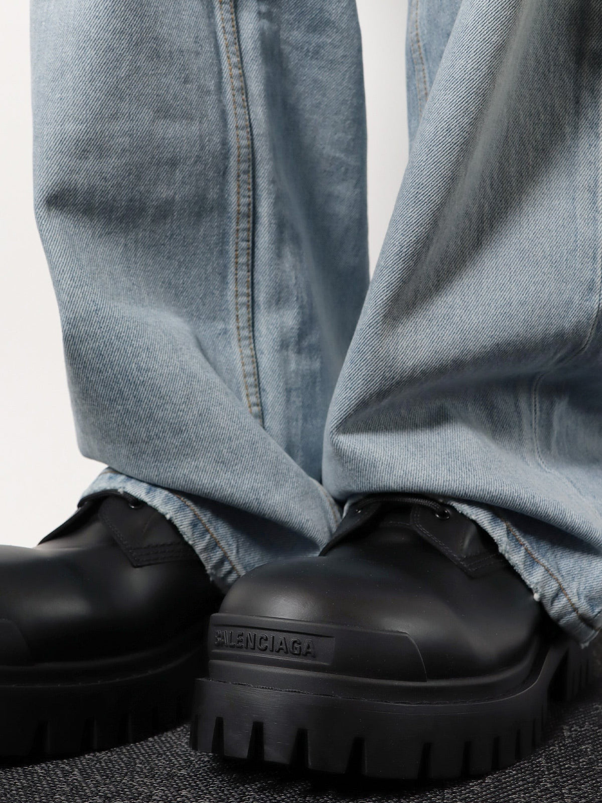 Balenciaga Men's Leather Boots Black, view 2