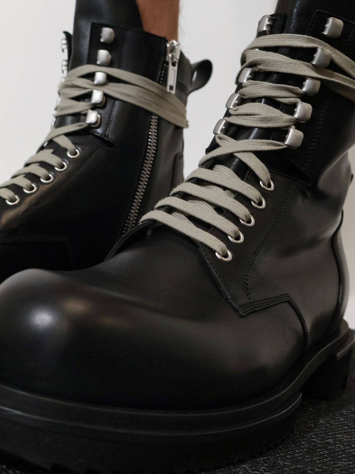 Rick Owens Men's Leather Boots Black, view 2