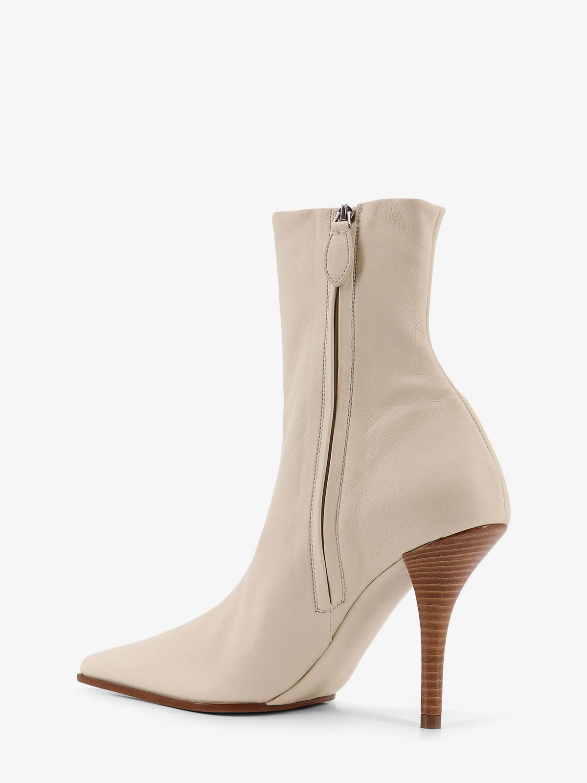 ALAÏA Women's Leather Boots Beige, view 4