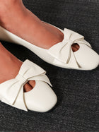 Valentino Women's Leather Bowow Ballerinas White, view 2