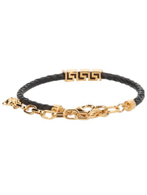 Versace Men's Leather Bracelet Black