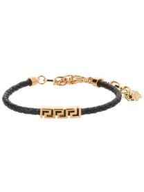 Versace Men's Leather Bracelet Black