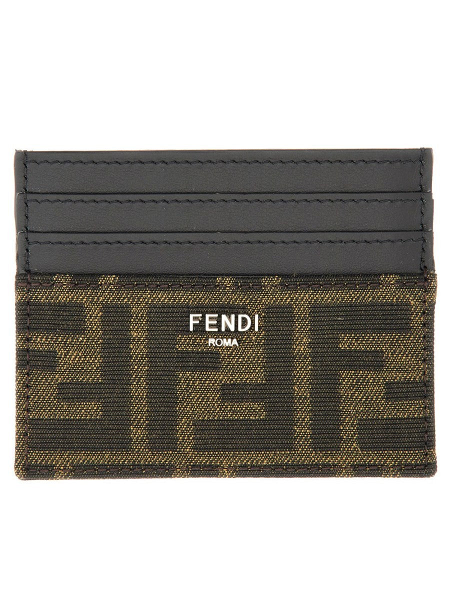 Fendi Men's Leather Card Holder Brown