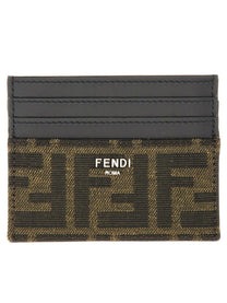 Fendi Men's Leather Card Holder Brown