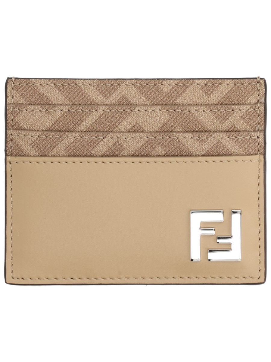 Fendi Men's Leather Card Holder Beige