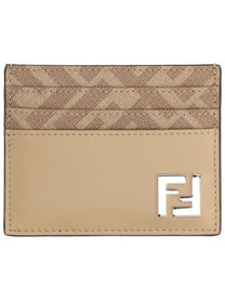Fendi Men's Leather Card Holder Beige