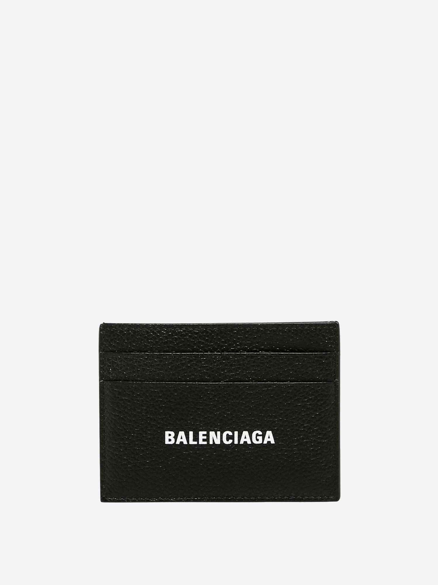 Balenciaga Men's Leather Card Holder Black