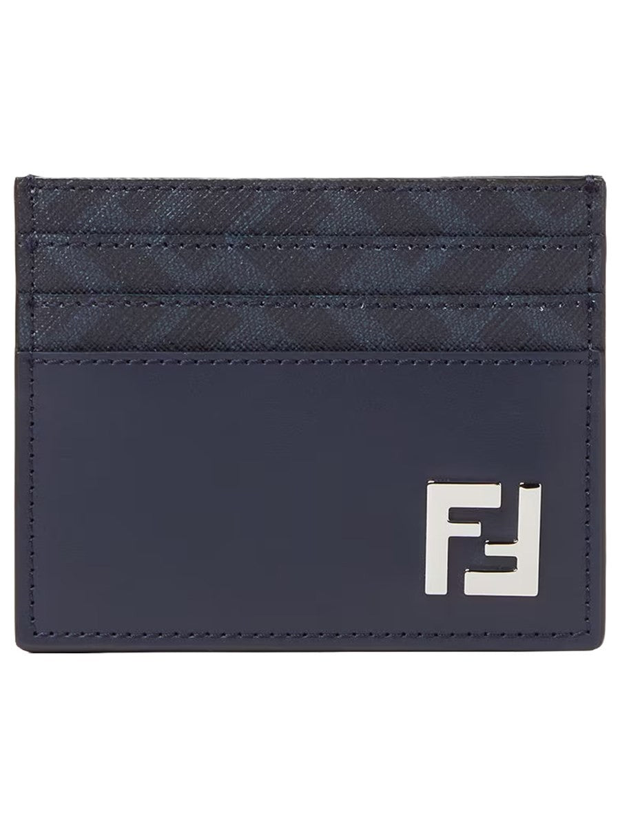 Fendi Men's Leather Card Holder Blue