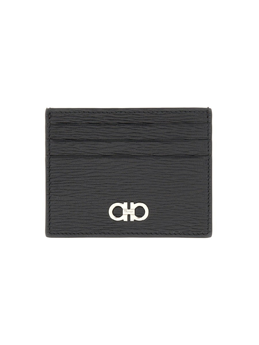 Ferragamo Men's Leather Card Holder Black