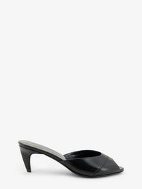 JUDE Women's Leather Cave Mule Sandals Black