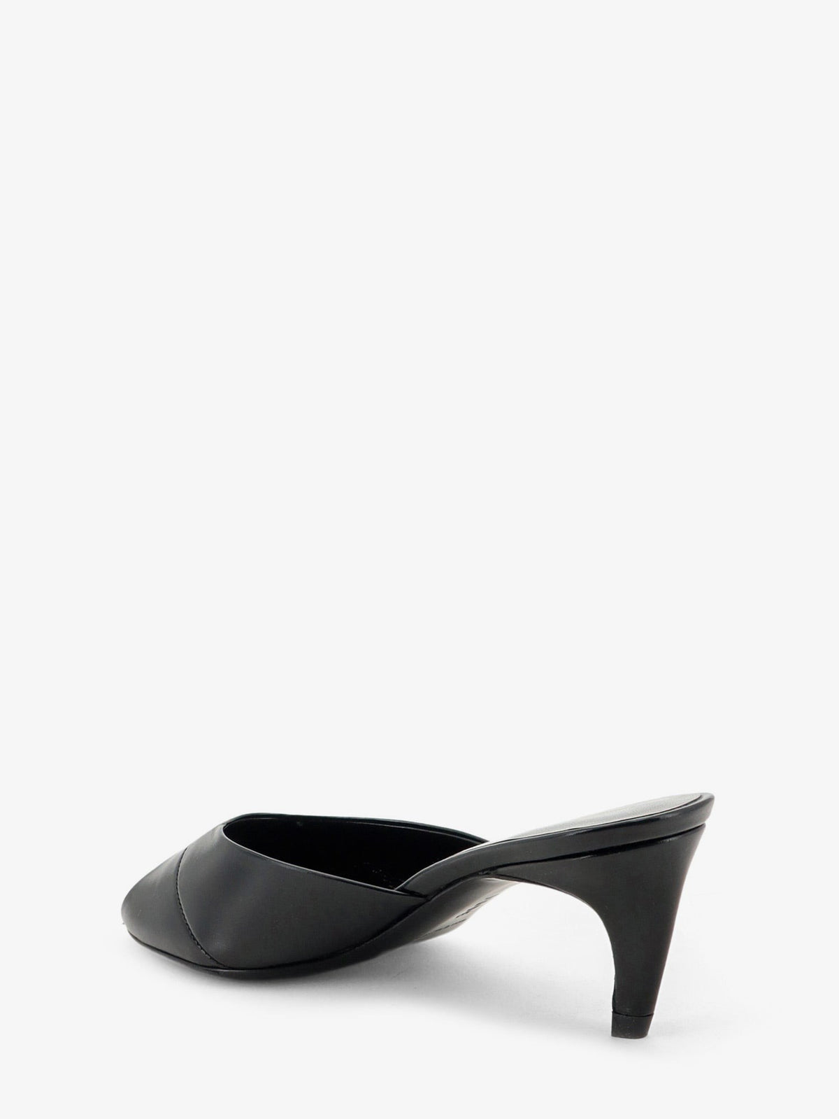 JUDE Women's Leather Cave Mule Sandals Black, view 3