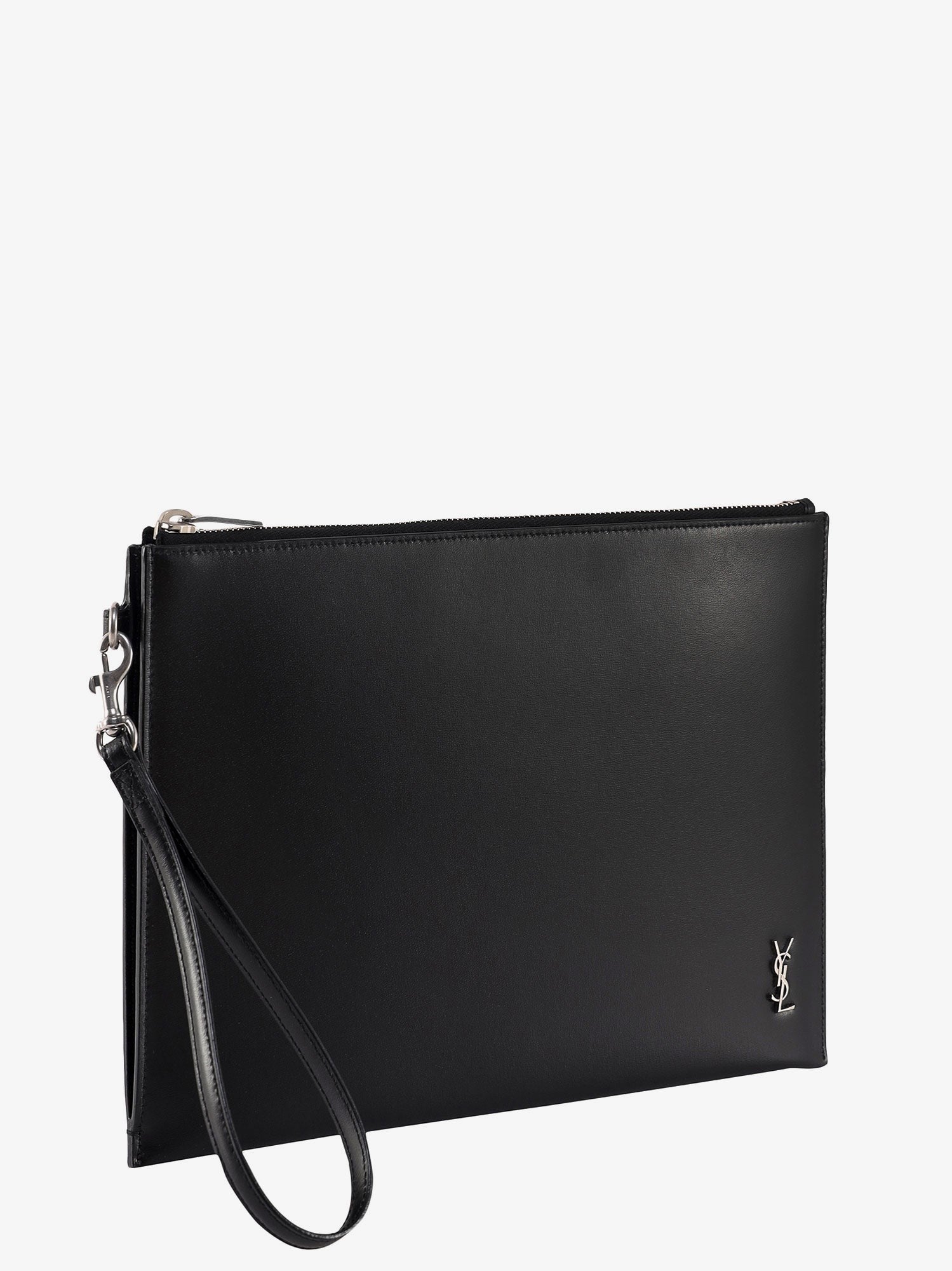 Saint Laurent Men's Leather Clutch Black Saint Laurent