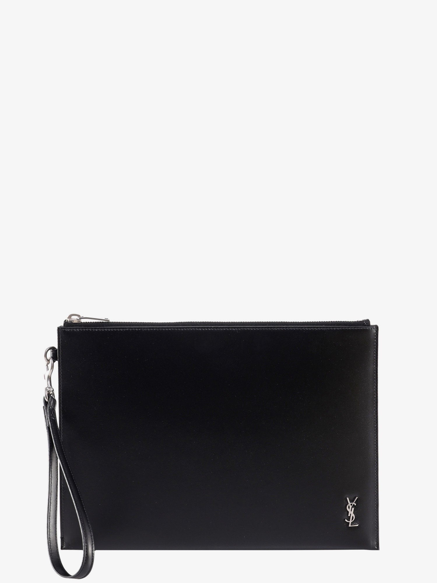 Saint Laurent Men's Leather Clutch Black Saint Laurent