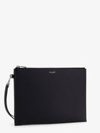 Saint Laurent Men's Leather Clutch Black, view 3