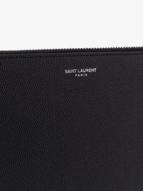 Saint Laurent Men's Leather Clutch Black
