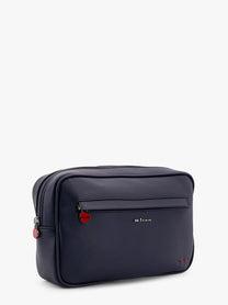 Kiton Men's Leather Clutch Blue