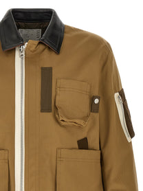 Sacai Men's Cotton Chino Jacket Beige