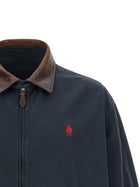 PRADA Leather Collar Jacket Blue, view 3