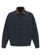 PRADA Leather Collar Jacket Blue