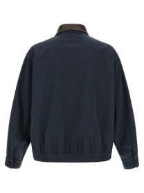 PRADA Leather Collar Jacket Blue