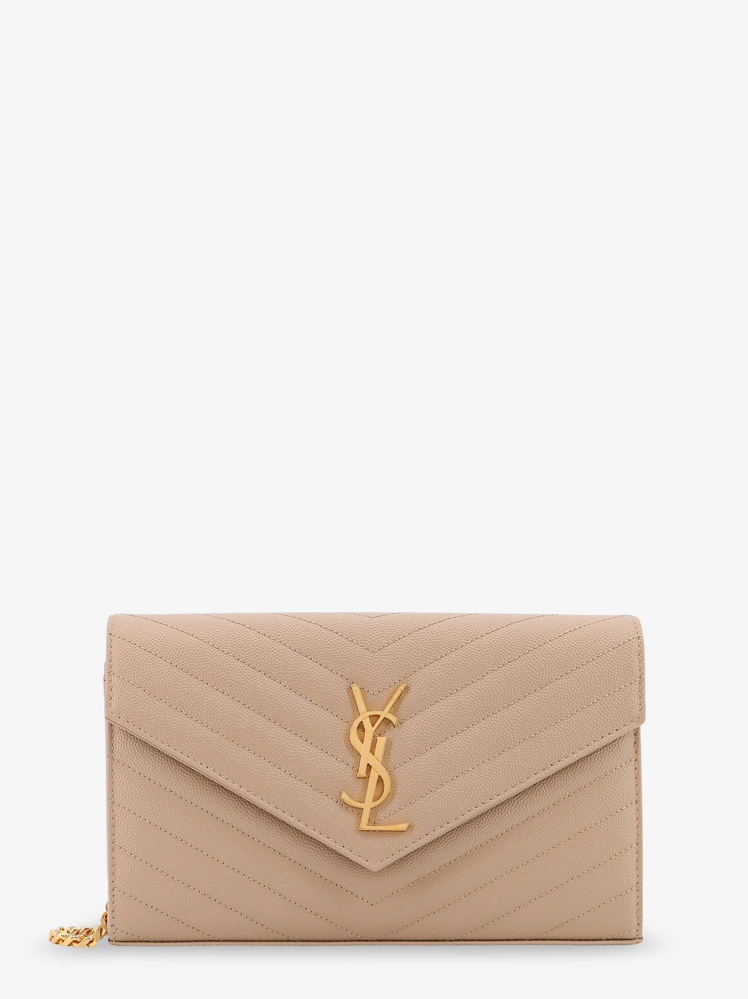 Saint Laurent Women's Leather Crossbody Bag Beige