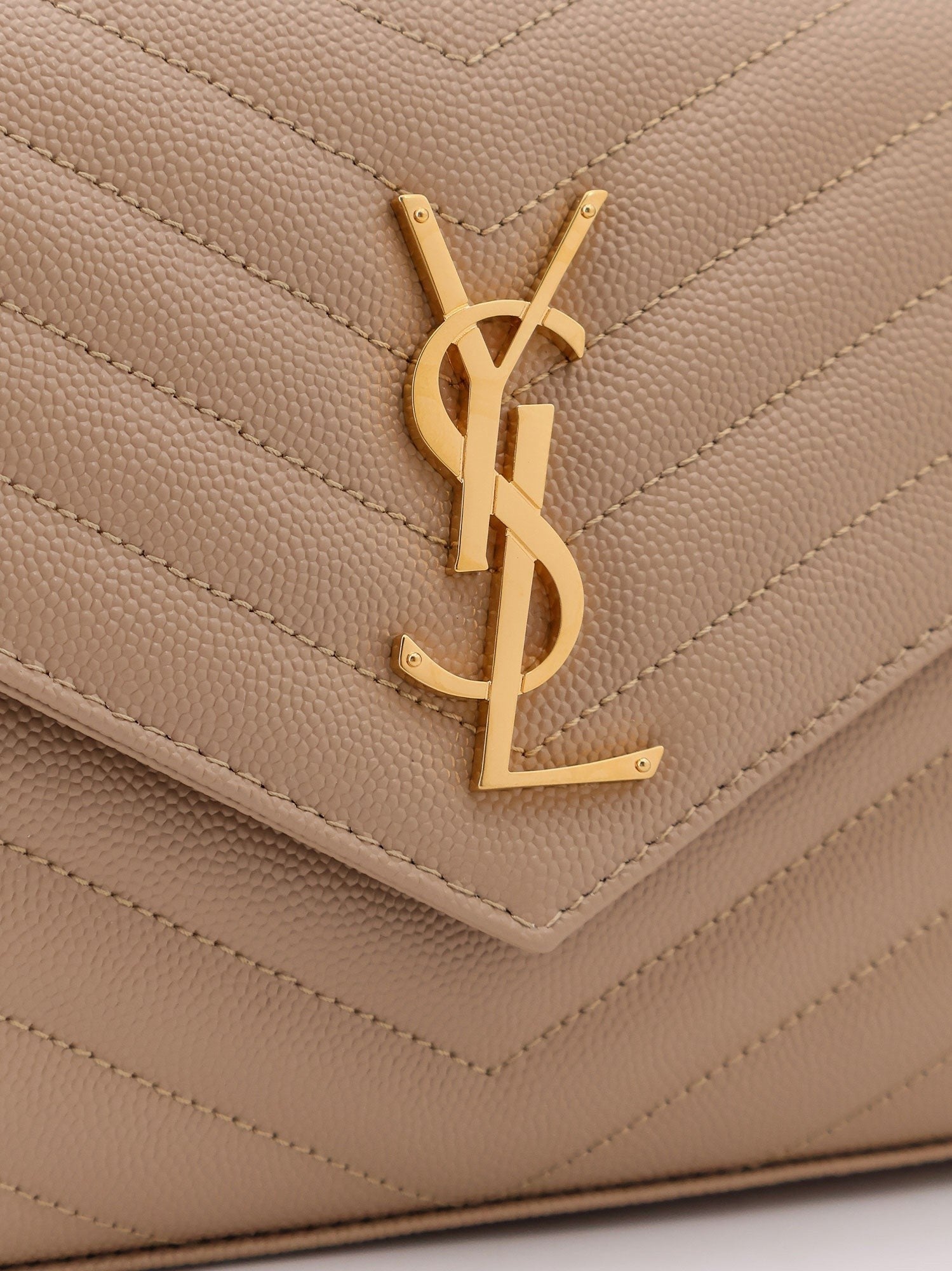 Saint Laurent Women's Leather Crossbody Bag Beige