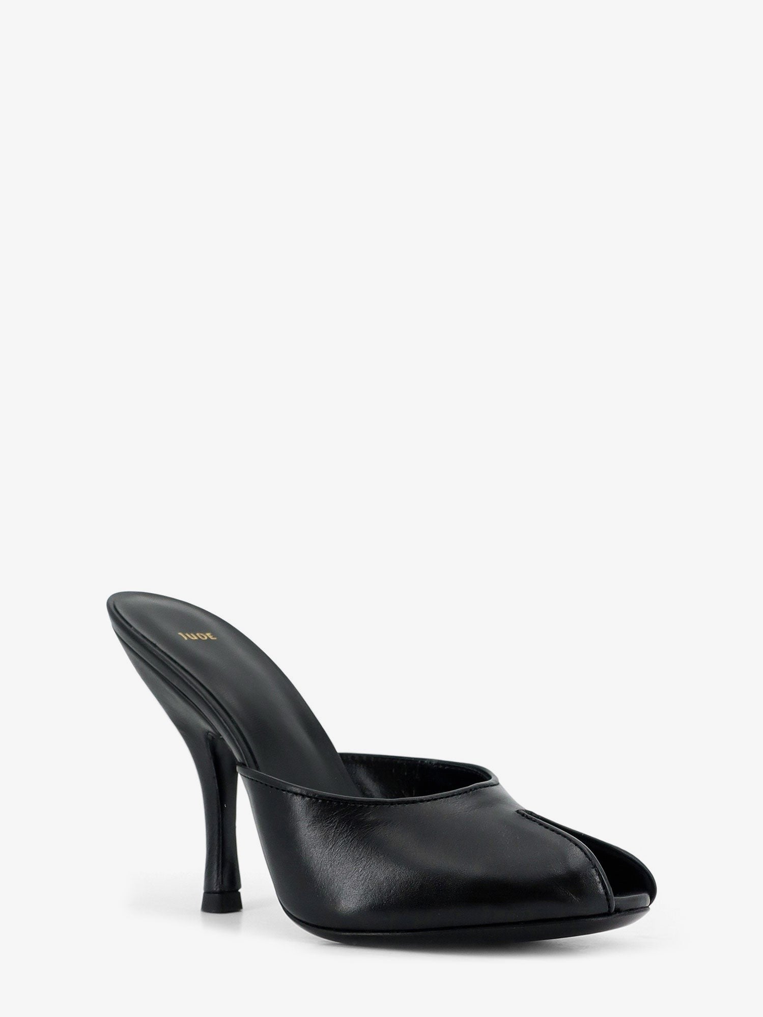 JUDE Women's Leather Date Mule Sandals Black