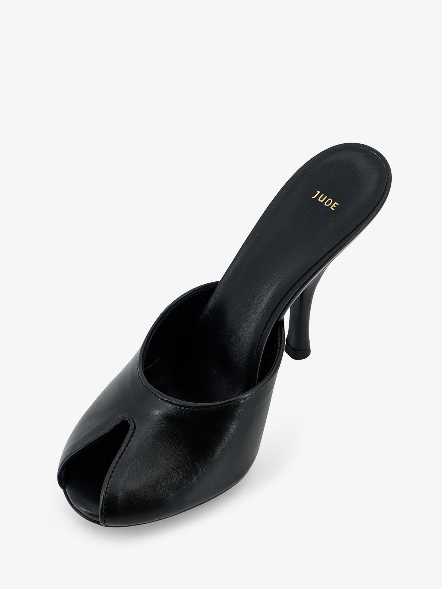 JUDE Women's Leather Date Mule Sandals Black