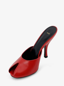 Jude Women's Leather Date Mule Sandals Red