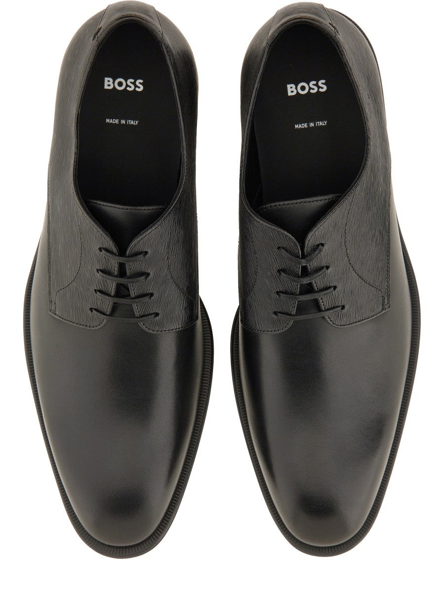 Boss Men's Leather Derby Loafer Black