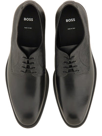 Boss Men's Leather Derby Loafer Black